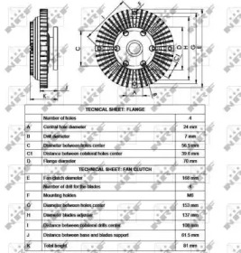 Муфта вентилятора Mitsubishi L300/L300 III 2.5D 86-06 NRF 49549 — фото 3