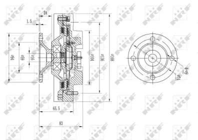 Муфта вентилятора Toyota Land Cruiser 4.2/4.7D 90-07 NRF 49572 — фото 2