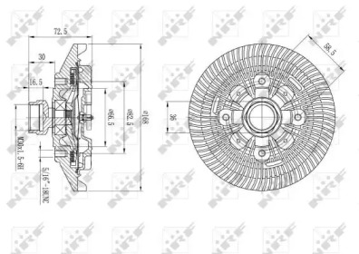 Муфта вентилятора Jeep Cherokee 2.8CRD/3.7 08-/2.5TD/4.0i 95-01 NRF 49577 — фото 2