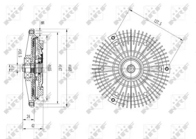 Муфта вентилятора MB E-class (W210)/S-class (W140)/SL (R129) 91- M103/M104 NRF 49594 — фото 2