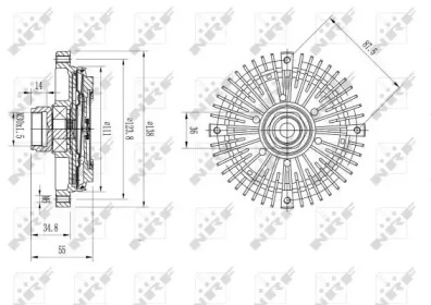Муфта вентилятора MB C-class (W202)/E-class (W210) 93-00 NRF 49595 — фото 2