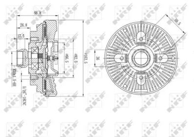 Муфта вентилятора Chrysler PT Cruiser 2.4 00-10/Jeep Grand Cherokee 3.6-6.4 10- NRF 49610 — фото 2