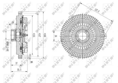 Муфта вентилятора MB E-class (W210) 4.3/5.5 97-02 M113/M119 NRF 49622 — фото 2