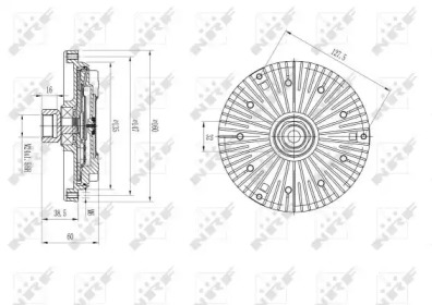 Муфта вентилятора BMW 3 (E46)/5 (E34)/7 (E32) 3.0-3.7i 85-06 (S54/M30/S38) NRF 49640 — фото 2