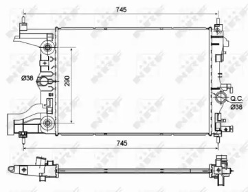 Радіатор охолодження Opel Astra J/Chevrolet Cruze 1.6/1.8 09- NRF 53122