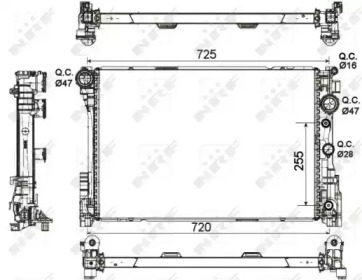 Радіатор охолодження MB E-class (W212/S212/A207) 2.1-3.0 CDI/2.0-3.5 (OM651/OM642/M274/M272/M276) 09- NRF 53140 — фото 5
