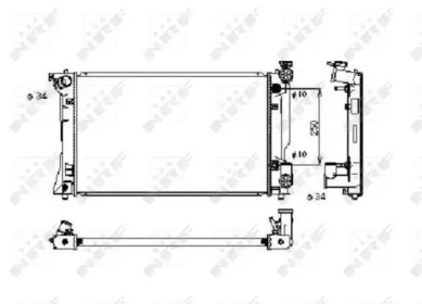 Радіатор охолодження Toyota Avensis 2.0/2.4 03-08 (АКПП) NRF 53395