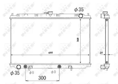 Радіатор охолодження двигуна NRF 53695
