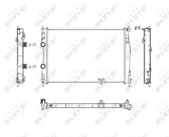 Радіатор охолодження Nissan Qashqai 2.0D 07-14 NRF 53757