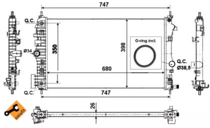 Радіатор охолодження двигуна NRF 53777
