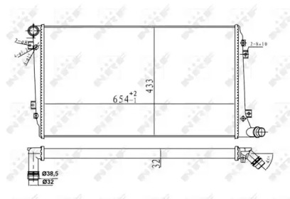 Радіатор охолодження двигуна NRF 53814A