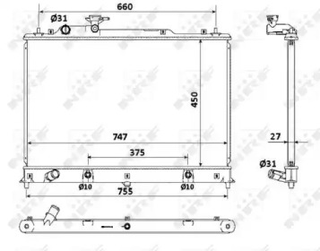 Радіатор охолодження двигуна NRF 53904