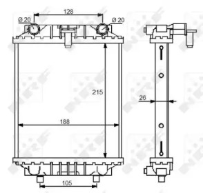 Радіатор охолодження Audi A1/A3/Seat Leon/Skoda Superb/VW Golf/Passat 2.0 12- NRF 59125