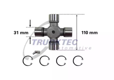 Хрестовина кардана MB Vario (31x110) TRUCKTEC AUTOMOTIVE 01.34.038