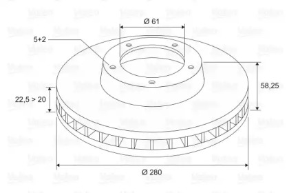 BRAKE DISC X2 FRONT Valeo 186224