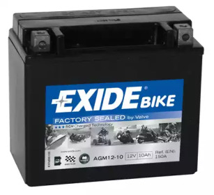 Аккумулятор мото EXIDE AGM 12V/10Ah/150 (150x90x130) AGM12-10