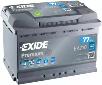 Аккумулятор Exide Premium (278×175×190), 77Ач, 760А, R+ EA770
