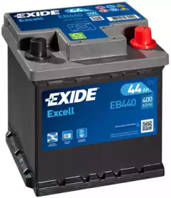 Акумулятор EXIDE 12V/44Ah/400 (R+) (175х175х190) EB440