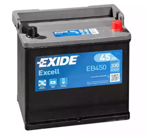Акумулятор EXIDE 12V/45Ah/330 (R+) (220х135х225) EB450