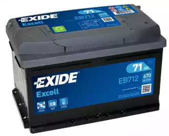 Аккумулятор EXCELL 12V/71Ah/670A EXIDE EB712