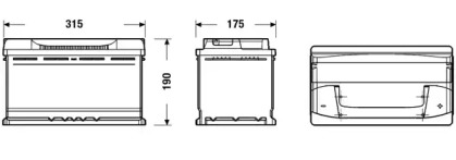 Аккумулятор EXIDE 12V/80Ah/640 (R+) (315х175х190) EB800