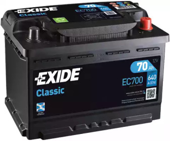 Акумулятор CLASSIC 12V/70Ah/640A EXIDE EC700