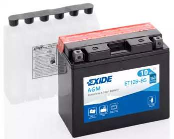 Акумулятор мото EXIDE AGM 12V/10Ah/160 (150x70x130) ET12B-BS