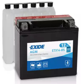 Акумулятор мото EXIDE AGM 12V/12Ah/200 (150x90x145) ETX14-BS