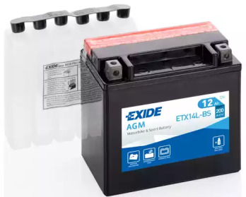 Аккумулятор мото EXIDE AGM 12V/12Ah/200 (150x90x145) ETX14L-BS