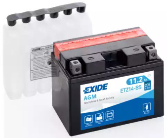 Акумулятор мото EXIDE AGM 12V/11Ah/205 (150x90x110) ETZ14-BS