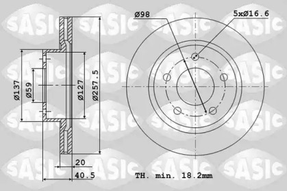Комплект дисків гальмівних с 2 шт. SASIC 2464H84J