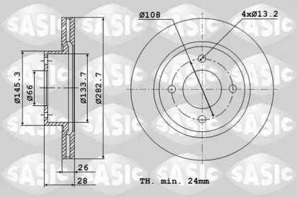 Комплект дисків гальмівних с 2 шт. SASIC 2464R74J