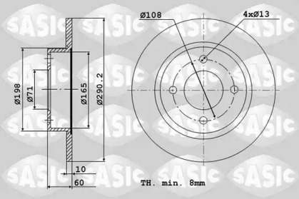 Комплект дисків гальмівних с 2 шт. SASIC 2464T64J