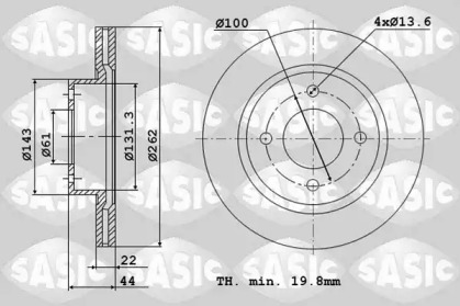 Комплект дисків гальмівних с 2 шт. SASIC 4004273J