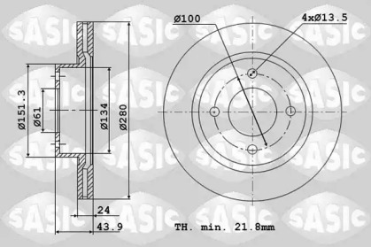 Комплект дисків гальмівних с 2 шт. SASIC 4004295J