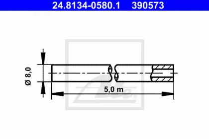 Трубка гальмівна 5m (d=8mm) Сталь ATE 24.8134-0580.1