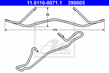 Пружина тормозного супорта ATE 11.8116-0071.1