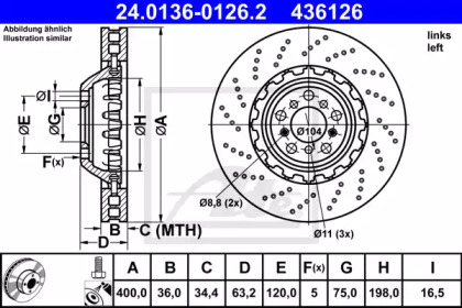 Тормозной диск ATE 24.0136-0126.2