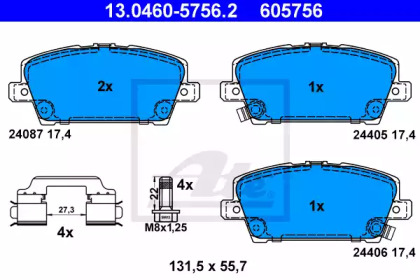 Тормозные колодки ATE 13.0460-5756.2