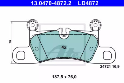 Комплект тормозных колодок ATE Ceramic ATE 13.0470-4872.2