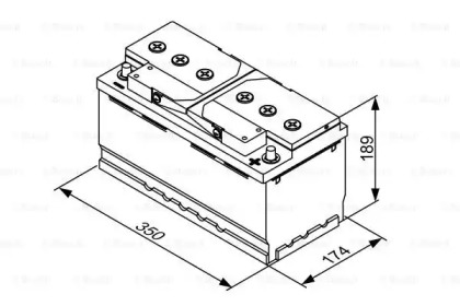 Акумуляторна батарея 88Ah/680A (353x175x190/+R/B13) Bosch 0 092 T30 130
