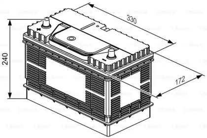 Акумуляторна батарея 105Ah/800A (329x174x237/+L/B01) Bosch 0 092 T30 500