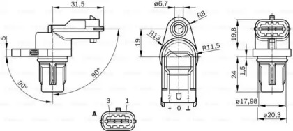 Датчик положення колінвалу VW Volkbus 05- Bosch 0 281 002 667