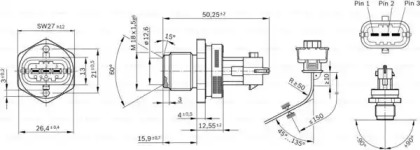 Датчик тиску Bosch 0281002907