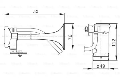 Сигнал звуковий Lada Kalina/Samara 00- (840Hz) Bosch 0 986 320 003