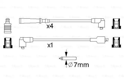 Проводи запалювання Nissan Sunny/Micra 1.0-1.6 82-90 (к-кт) Bosch 0 986 356 702