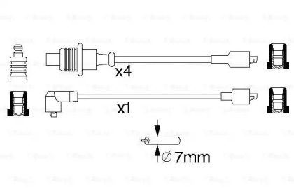 Провід запалювання Peugeot 205/305/309/405 82-98 (к-кт) Bosch 0 986 357 128