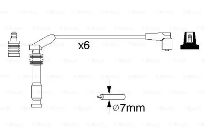 Проводи запалювання Opel Vectra A 2.5 V6 93-95 (к-кт) Bosch 0 986 357 143