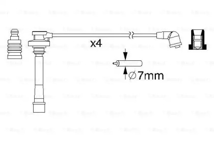 Проводи запалювання Mitsubishi Lancer II/IV/V 1.6 79-03 (к-кт) Bosch 0 986 357 147