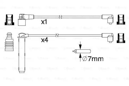 Провід запалювання Land Rover Freelander 1.8 98-06 (к-кт) Bosch 0 986 357 223